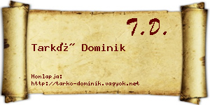 Tarkó Dominik névjegykártya