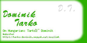 dominik tarko business card